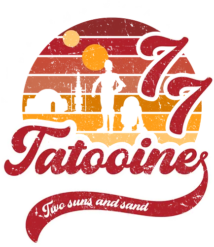 Vintage two suns and sand - retro, rebel, 70s, movies, films, date, galaxy, star, c3po, r2d2, vintage