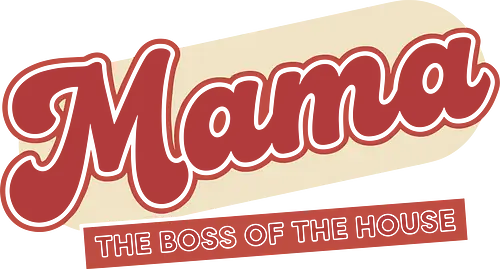  Retro Mama: Boss of the House - Mama, Mom, Mother, Boss of the House, retro script, vintage typography, nostalgic design, funny mom gift, empowering, cool mom, t-shirt design, art print, Americana, retro aesthetic