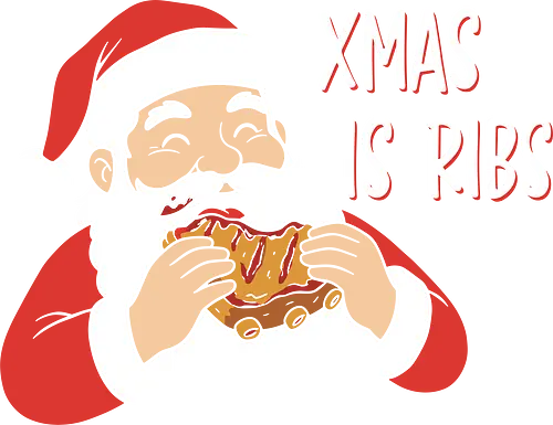Funny BBQ Santa Claus - Xmas Is Ribs T-Shirt, Funny Christmas Shirt, BBQ Santa Claus Tee, Santa Eating Ribs, Christmas Ribs Shirt, Pitmaster Christmas Gift, Grill Master Holiday Shirt, Foodie Christmas Apparel, Ugly Christmas Sweater Party Shirt, Barbecue Lover Gift, Pulled Pork Christmas, Holiday Barbeque Tee, Funny Food Christmas, Meaty Christmas Shirt