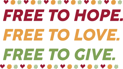 free hope - comedy, parody, fun, justice, font, lettering, typography, xmas, christmas, winter, snowflake, santaclaus, holiday