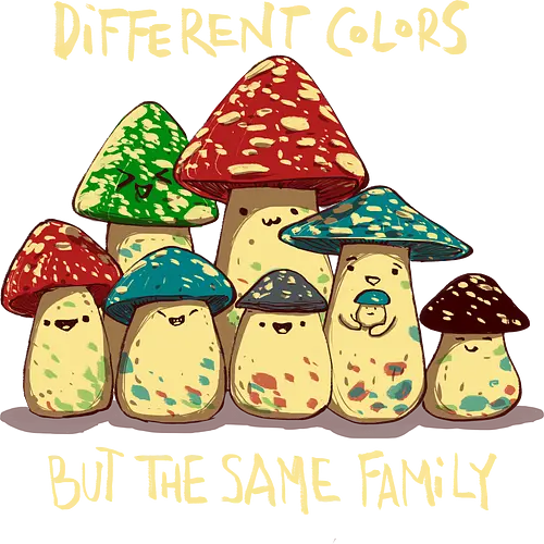 Same family - mushrooms, play of words, funny mushrooms, funny, humor, family relation ships Same family - mushrooms, play of words, funny mushrooms, funny, humor, family relation ships