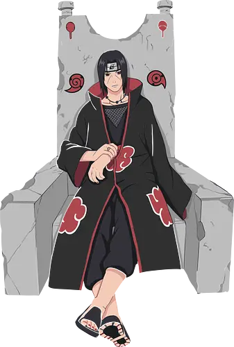 Throne of the Akatsuki - tachi Uchiha, Akatsuki, Sharingan, Shinobi, Uchiha Clan, throne, rogue ninja, fan art, t-shirt design, art print, cool anime art, geek art, stylish, iconic villain, power, Mangekyō.