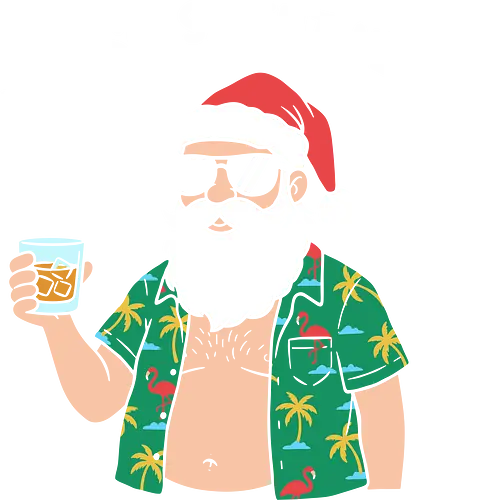  Not So Silent Night - Not So Silent Night, Santa vacation, funny Christmas, inappropriate Santa, tropical holiday, Christmas humor, hawaiian shirt, holiday party, funny graphic, t-shirt design, art print, sarcastic Christmas, unique festive.