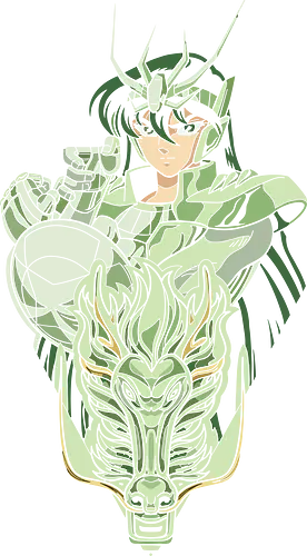 Shiryu: Dragon of the Five Peaks - Shiryu, Dragon Shiryu, Saint Seiya, Knights of the Zodiac, Bronze Saint, anime, manga, fan art, t-shirt design, art print, minimalist anime, cool graphic, geek art, stylish, classic anime, Rozan Rising Dragon.