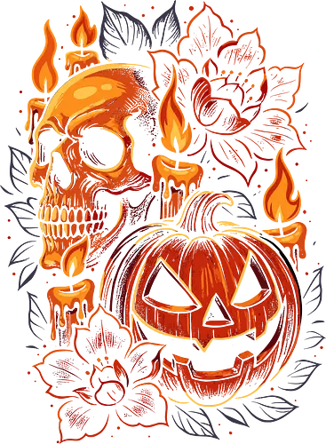 Dark Skull Pumpkin Halloween - dark, halloween, pumpkin, happy halloween, candy, scary, spooky, animal, night, horror, raven, crow, sunset, epic, monster, lm2Kone, skull, skeleton