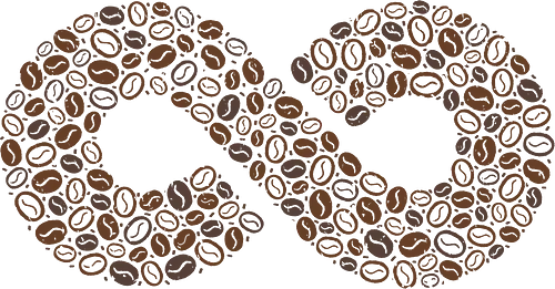 Coffee Beans Infinity Symbol - coffee beans, coffee, infinity, symbol, love, caffeine, addict, vintage, retro, brown, pattern, doodle, lemniscate, math, xmorfina