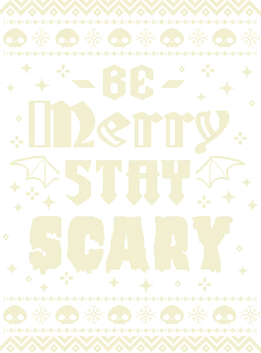 Be Merry Stay Scary Ugly Sweater - be merry stay scary, spooky, creepy, horror, scary, goth, ugly sweater, xmas, christmas, dark, skull, halloween, festive, knitted, xmorfina
