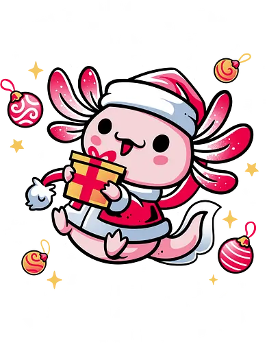 Axolotl Sweet Christmas - axolotl, adorable, animal lover, cozy, cute christmas, festive, funny, gift, salamander, happy holidays, kawaii, merry xmas, pun, santa, winter season