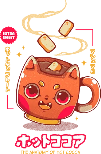 HOT COCOA - cocoa, chocolat, chocolate, hot cocoa, cute, kawaii, marshmallows