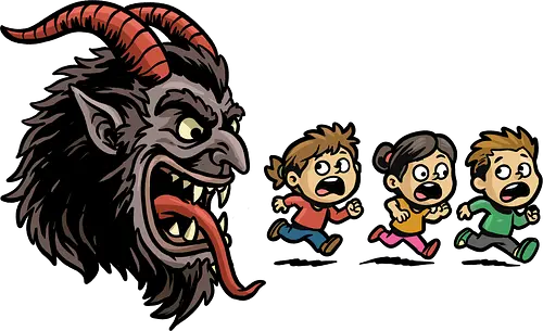 Kramp-Man - kampus, christmas, demon, folklore, gaming, german, horror, krampusnacht, merry christmas, mythology, pac man, Retrogaming, scary, spooky, xmas