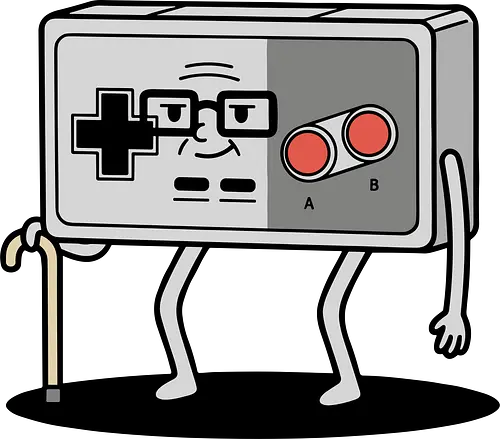 OG Gamer: Classic Controller - NES controller, retro gamer, old school gaming, classic Nintendo, 8-bit, nostalgic, funny gamer, OG gamer, video game humor, t-shirt design, art print, geek humor, vintage console, elderly gamer, D-pad