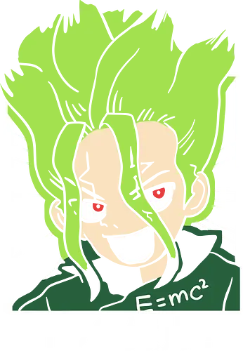  Senku Ishigami: 10 Billion Points! - Senku Ishigami, Dr. Stone, 10 billion points, $E=mc^2$, anime, manga, science genius, fan art, t-shirt design, art print, cool anime art, geek art, stylish, scientist, Kingdom of Science, Shonen