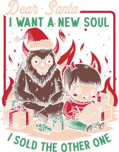 Christmas Demon Pact - Holiday, Santa Claus, Presents, Merry Christmas, Christmas Vacation, Christmas, Christmas Eve, Gifts, Gift, Naughty, Naughty List, Nice, Fire, Hell, Soul, Devil, Demon, Bad Santa, Krampus