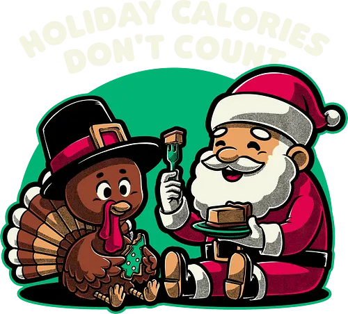 Holiday Food Calories  - holiday, food, snack, christmas, santa claus, turkey, thanksgiving, cute, fun, eating, family, xmas, reunion, party, gathering