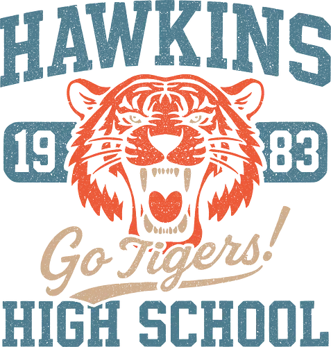 Hawkins Tigers - Strange, hawkins lab, hawkins high school, upside down, eleven, dustin, mike wheeler, season 4, 80s nostalgia, horror merch