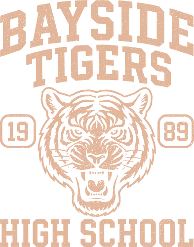 Bayside Tigers - Saved by the Bell, bayside tigers, bayside high, 80s nostalgia, vintage sports, tiger pride, high school