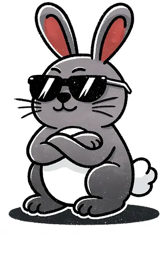 Hop Stuff - bunny, hare, cute rabbit, rabbit art, animal lovers, wildlife, pet rabbit, rabbit gifts, rabbit illustration, Easter bunny