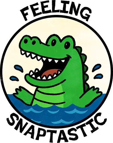 Feeling Snaptastic  - Snaptastic, crocodile, puns, funny, crocodile art, wildlife illustration, animal lover gift, crocodile shirt, funny crocodile, crocodile lovers, pond life, reptile art, crocodile gifts