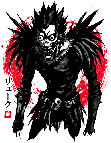 Sumi-e Death  - ryuk, grim reaper, Death, anime, manga, shinigami, light yagami, graphic tee, otaku, fan art, anime