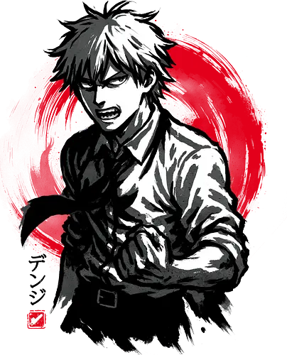 Sumi-e Chainsaw - sumie, japan, anime, manga, chainsaw, demon, action, power, characters, fight, Paranormal, art