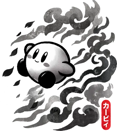 Sumi-e Puff - Pink, games, an art, cute, star allies, japanese, anime, kawaii, sakura, tokyo, nippon, japan travel, japanese culture, kyoto