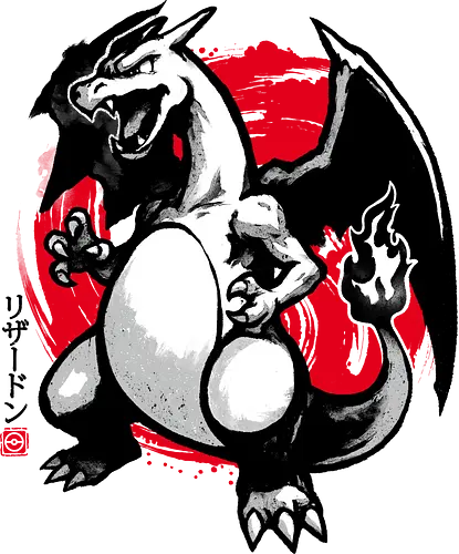 Sumi-e Flames - sumi-e, flames, fire, ink, fantasy, mythical creature, lover, fire-breathing, dragon, dragons and wizards, legendary, dragon