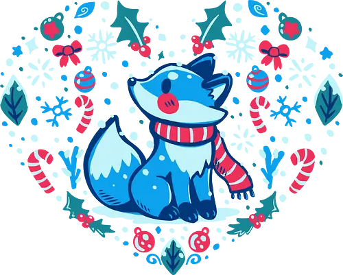 Heart of Winter - Fuchs-Kunst, Winterkunst, Weihnachtsfuchs, fox art, winter art, xmas fox, holiday fox, cute fox, christmas art, heart art, winter decor, festive art, kawaii fox, fox heart, cozy winter