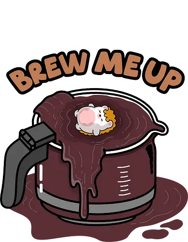 Brew Me Up - brew me up, coffee lover, caffeine addict, cute hedgehog, coffee pot, coffee spill, kawaii, morning person, need coffee, espresso, barista, coffee humor, caffeine, cute animal, sleepy, casual style, gift for coffee lovers, office humor, work from home, tired, mood, cute artwork, cartoon hedgehog, wake up, lazy morning, relatable, funny quote, cute illustration, character art, woodland animal, indie artist, cute merch, coffee t shirt idea, café vibe, cozy, warm brown, aesthetic, morning routine, coffeeholic, iced coffee fans, hot coffee, cute graphic, sillyfrenz, heho, comfort drink, relaxing soak, bath in coffee, whimsical, playful design, everyday wear