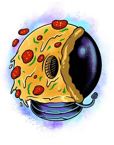 galactic astro pizza  - pizza, food, space, astronout, delicious, beverages, meatball, sausages, fastfood, bestfriend