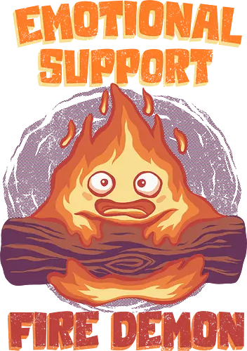 Emotional Support Fire Demon - famous anime, Howl's Moving Castle, Fire Demon