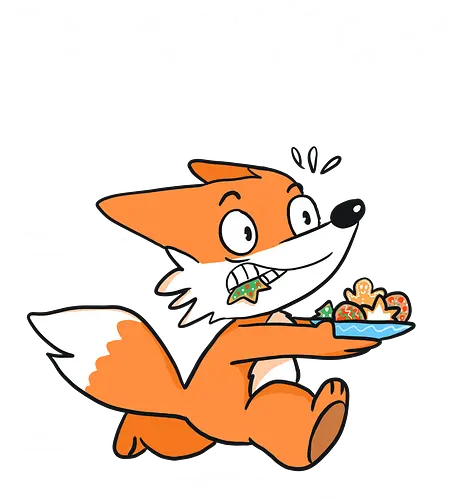Panik und Plätzchen (weiße Schrift) - Weihnachten, Yule, Fuchs, Xmas