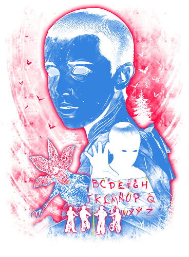 Mystic Teen - Strange, 80s, demogorgon, eleven, hawkins, lucas, mike, TV, pyschedelic, retro, stranger, trippy, upside down, vintage, will byers, lucas sinclair, nancy wheeler, stranger things movie