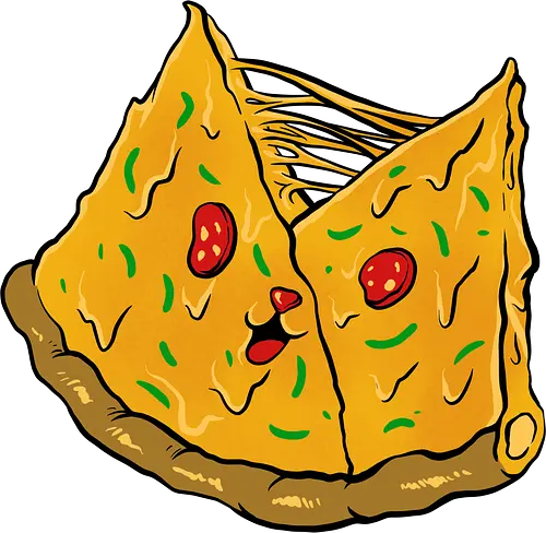 double pizza - pizza, burger, food, cool, funny, vintage, cartoon, logo, classic, brother, sister, friendship