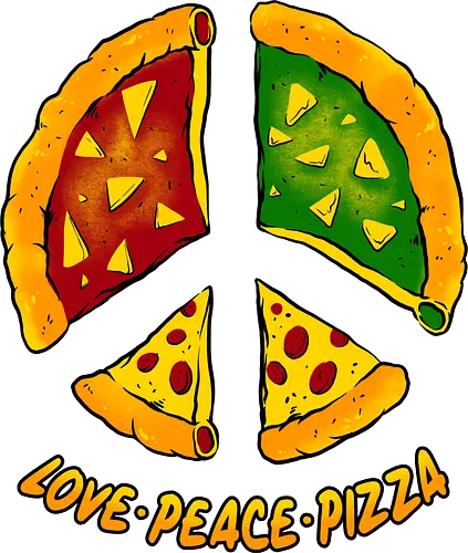 little piece from heaven  - pizza, burger, food, cool, funny, vintage, cartoon, logo, classic, brother, sister, friendship