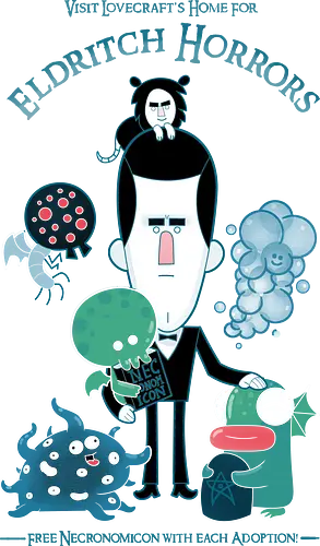 Lovecraft's Home For Eldritch Horrors - lovecraft, hp lovecraft, lovecraft shirt, cthulhu, cthulhu shirt, funny lovecraft shirt, eldritch, reading, books shirt, gothic horror, fhtagn, cute cthulhu, cute lovecraft, howard phillips lovecraft, ctulu, necronomicon