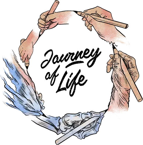 journey of life - hand draw, natural, nature, painting, tattoo, realism, life, live, quote, cool