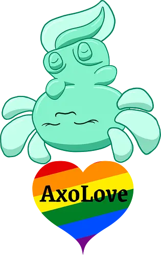AxoLove (Regenbogen) - Axolotl, Axl, Liebe, Love, cute, Cartoon, comic, Tier, Regenbogen, Rainbow, queer, lgbtq, gay, lesbian, schwul, lesbisch, Wasser, Water