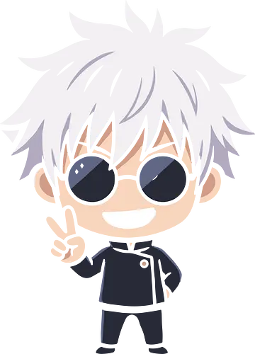 The Strongest Cutie - Satoru Gojo, Jujutsu, Chibi Gojo, kawaii anime shirt, cute manga art, JJK merch, strongest sorcerer, anime peace sign, chibi sorcerer, Japanese pop culture, white hair anime boy, cute anime girl gift, Gojo sunglasses, minimalist chibi, anime streetwear