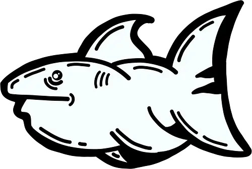 Hi the shark - Hai, fisch, shark, black, schwarz, grafik, weiß, fun, comic