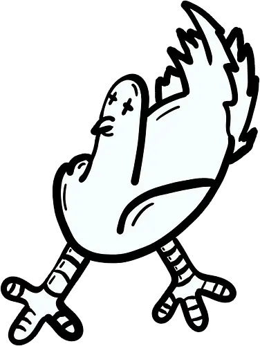 Taube tod - Vogel, taube, glück, comic, schwarz, weiß, grafik, cartoon