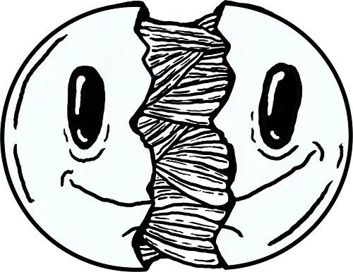 Smile open - Smile, smil, open, fun, comic, carton, humor, schwarz, weiß, grussel