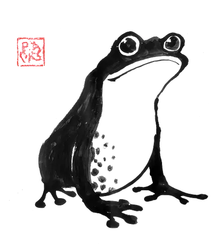 froggy - frog, sumie, japan