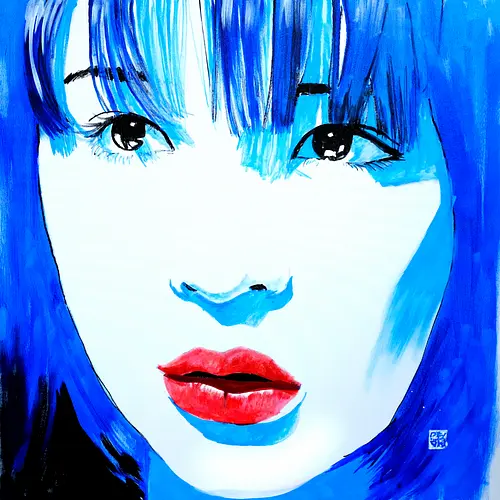  noriko blue - noriko, sumie, japan, woman