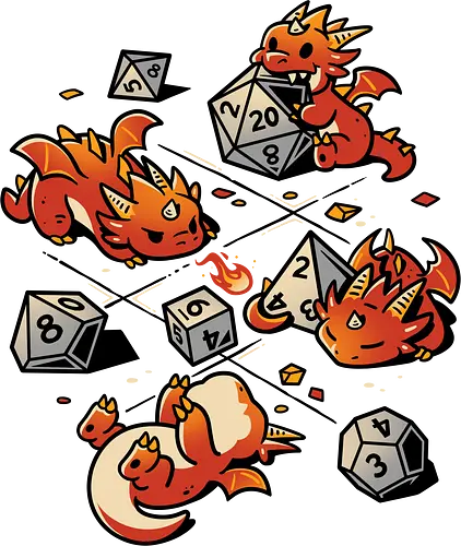 Tiny Dragons Party - dragons, cute, d20 dice, dm, Pen and Paper, dungeon master, fantasy, funny, gamer, geek, kawaii, nerdy, roll, rpg gamer, tabletop gaming
