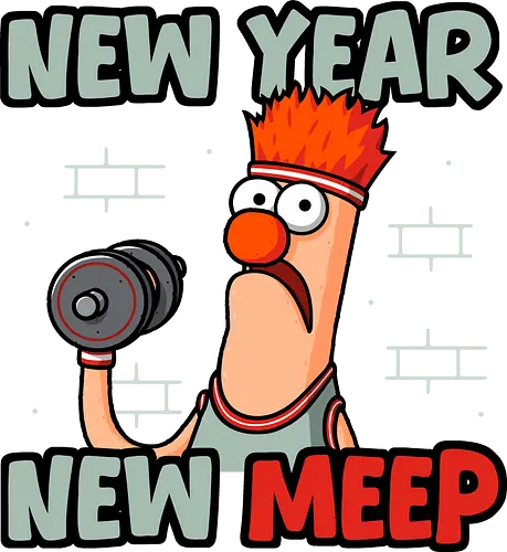 New Meep! - beaker, puppet, sesame-street, funny, gym, workout, fitness, new-year, new-year-resolution