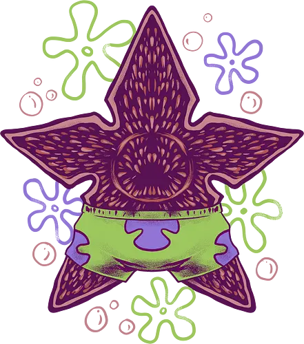 wild star - patrick, star, Sponge, demogorgon, strangerthings, fantasy, cartoon
