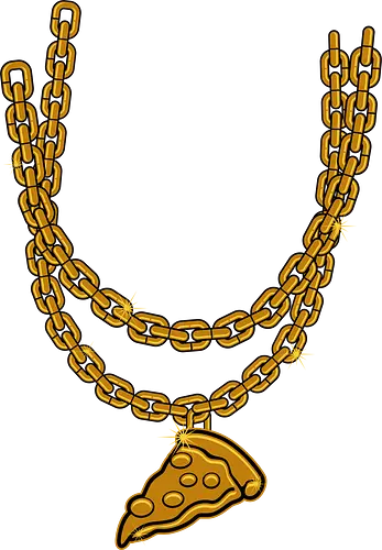 golden pizza - golden, necklace, crown, cool, gold, king, kingdom, hiphop, music, art, pizza, food, beverages, pizza lover