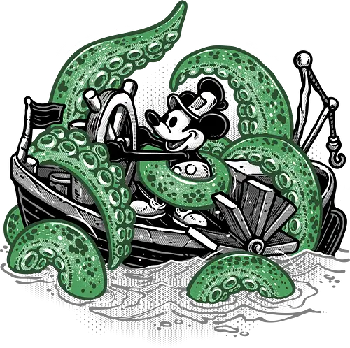 Steamboat and the Monster - Cartoons, cartoon, character, animated, animation, fictional, cosmic, mash up