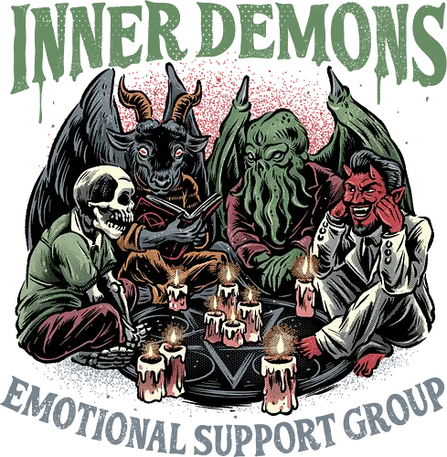 Inner Demons Group - Demons, emotional, support, death, cosmic, skeleton, funny, humor, inspirational, mash up
