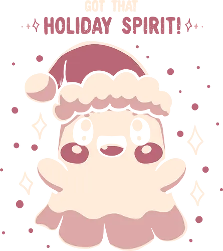 Got that Holiday Spirit - süßer Geist, Weihnachtsstimmung, Weihnachtsgeist, cute ghost, holiday spirit, Christmas ghost, Christmas, cute holidays, cheer, festive, festivities, xmas, winter, holidays, Halloween